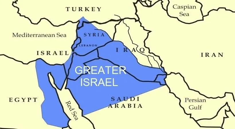 Greater Israel spanning over several Muslim majority countries